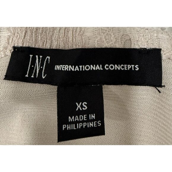 I.N.C International Concepts Resort Womens Adobe Beige Eyelet Ruffle Top XS NWT - Picture 4 of 7